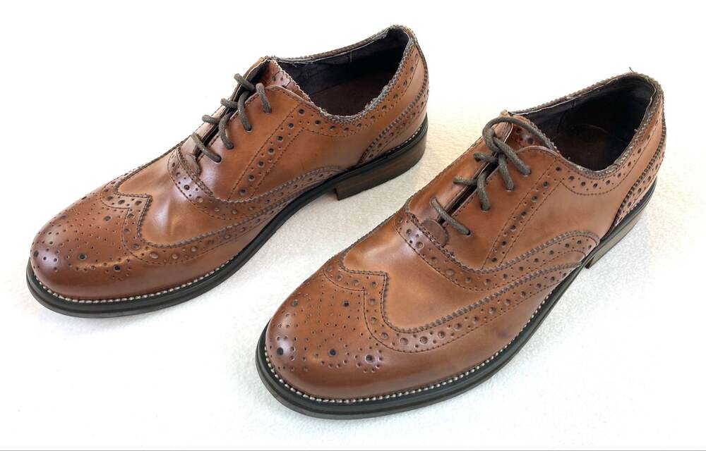 Steve Madden Men’s Brown Leather Wingtip Brogue Dress Shoes Size 8.5 Pre-Owned